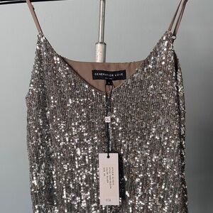 Generation Love Shimmering Silver Sequin Camisole